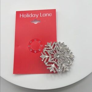 Holiday Lane Silver Snowflake Brooch